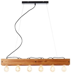 Brilliant - Lampadario a sospensione con filo CALANDRA 6xE27/42W/230V pino