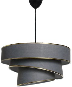 Lampadario color antracite/dorato con paralume in tessuto ø 40 cm Couper – Opviq lights