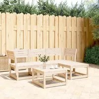 Set Salotto da Giardino 4 pz in Legno Massello di Pino 3216905