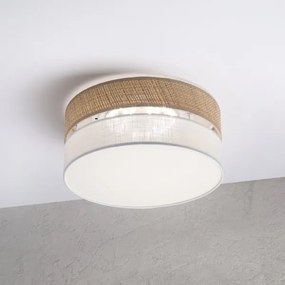 Plafoniera SIRJA DOUBLE BOHO 2xE14/15W/230V Ø 35 cm beige/bianco