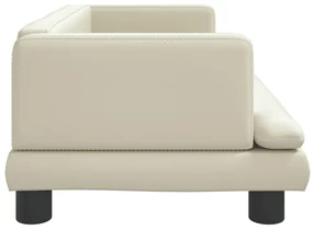 Lettino per cani crema 80x45x30 cm in similpelle