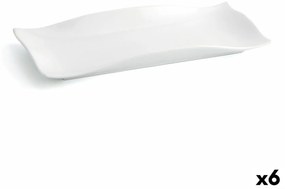 Piatto Piano Quid Gastro Fun Ceramica Bianco (29,5 x 11 x 3 cm) (6 Unità)