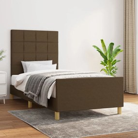 Giroletto Senza Materasso Marrone Scuro 90x200 Cm Tessuto /