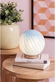 Lampada da tavolo azzurra con paralume in vetro (altezza totale 17 cm) Summer Globe – Leitmotiv