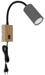 Globo 57911WG - Lampada flessibile da muro ROBBY 1xGU10/25W/230V grigio/marrone