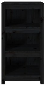 Libreria nera 50x35x97 cm in legno massello di pino