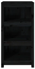 Libreria nera 50x35x97 cm in legno massello di pino
