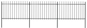 Recinzione Da Giardino Con Punta A Lancia Acciaio 5,1x1,2m Nera /