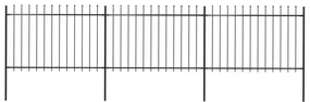 Recinzione Da Giardino Con Punta A Lancia Acciaio 5,1x1,2m Nera /