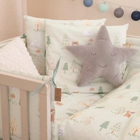 Set copripiumino e federa da bambini verde chiaro in cotone per culla 100x135 cm Woodland Buddies – Roba