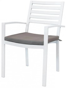 Sedia da giardino con braccioli bianco