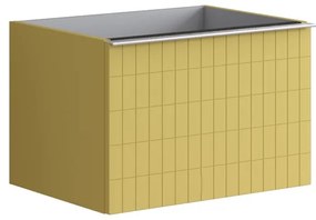 Mobile da bagno sotto lavabo Pixel grid giallo laccato opaco L 60 x H 40 x P 45.5 cm 2 cassetti, lavabo non incluso