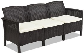 Divano in polyrattan marrone Venezia 3 Bica