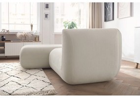 Divano angolare in velluto a coste bianco (angolo sinistro) Lecomte - Bobochic Paris