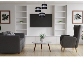 Lampadario a sospensione con filo CORAL 3xE27/60W/230V nero/cromo diametro 45 cm