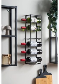 Portabottiglie in metallo nero da parete numero di bottiglie 6 Single - PT LIVING