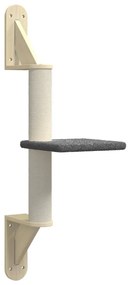 Albero per gatti con tiragraffi a parete grigio scuro 85,5 cm