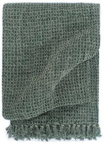 Copriletto İn Cotone 160x210 Cm Verde Scuro /