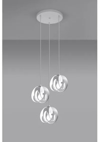 Sollux SL.1084 - Lampadario su corda TULOS 3xE27/60W/230V bianco