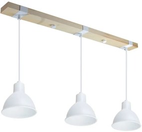 Lampadario a sospensione con filo 3xE27/40W/230V bianco
