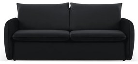 Divano letto in velluto nero 214 cm Vienna - Cosmopolitan Design