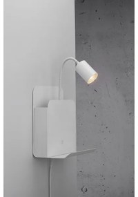 Nordlux - Lampada da parete ROOMI con mensola e USB 1xGU10/8W/230V bianco