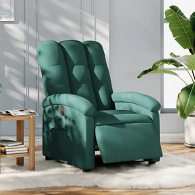 Poltrona Elettrica Reclinabile Verde Scuro İn Tessuto /