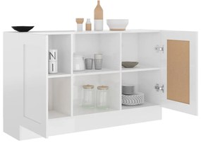 Credenza bianco lucido 120x30,5x70 cm in truciolato