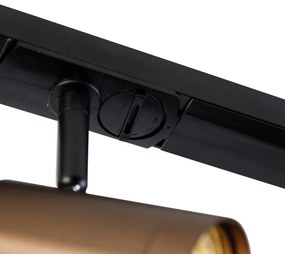 Sistema a binario moderno monofase con 4 faretti bronzo scuro - Jeana