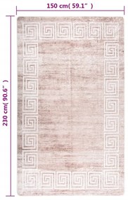 Tappeto Lavabile Beige 150x230 cm Antiscivolo