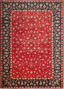 Kashan Tappeto persiano 350x250 Blu (Iran) Annodato A Mano