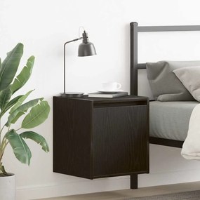 Comodini A Muro 2 Pz Rovere Nero 38x34x40 Cm /