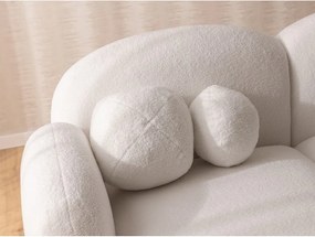 Divano angolare color crema (con penisola a sinistra/con chaise lounge) con rivestimento in bouclé Orbit – Ropez