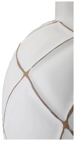 Lampada da tavolo con paralume in tessuto bianco e crema (altezza 60 cm) Lines - Mauro Ferretti