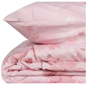 Set copripiumino e federa rosa in cotone renforcé per letto singolo 140x200 cm Elena – Mijolnir