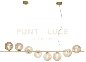 Lampadario a sospensione honey oro 8 luci attacco g9 145x33,5x165cm...