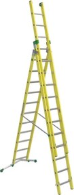 Scala a sfilo FACAL Vetroprima in fibra di vetro 3 rampe da 12 gradini portata massima 150 kg EN 131 per lavori fino a 9.9 m