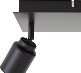 Faretto da bagno moderno nero quadrato 3 luci IP44 - Ducha