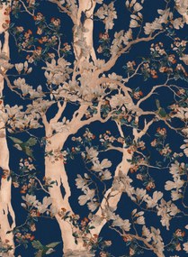 Mindthegap Carta da parati The Sacred Three - Indigo Blue/ Peach/ Red/ Taupe