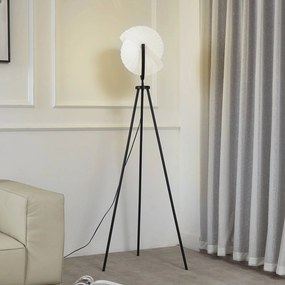 Lucande lampada da terra Helva, 150 cm, bianco/nero, girevole