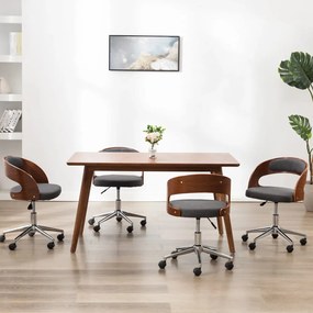 Sedie Da Pranzo Girevoli 4 Pz Legno Curvato E Tessuto Grigio /
