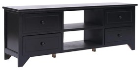 Mobile Porta Tv Nero 108x30x40 Cm İn Legno Di Paulownia /
