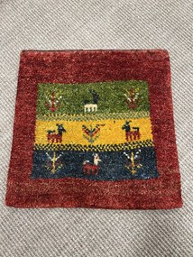 Gabbeh Tappeto 40x40 Blu (Iran) Annodato A Mano