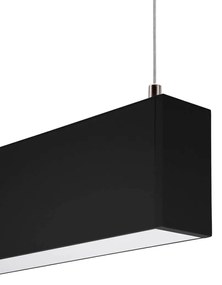 Profilo Lineare Nero a Sospensione in Alluminio per Striscia LED 1m e 2m Variante Lunghezza 2 Metri