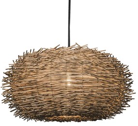 Lampada a sospensione rustica in rattan marrone - Hatch 45