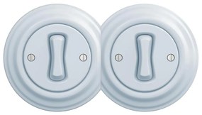 Kliklap - Interruttore doppio unipolare in stile retrò con placca n. 1, blu