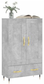 Credenza grigio cemento 69,5x31x115 cm in legno multistrato