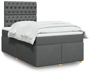 Giroletto A Molle Con Materasso Grigio Scuro 120x200 Cm Tessuto /