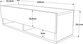 Mobile Tv Sospeso 100x32x30 Effetto Legno Rovere E Antracite Evolution
