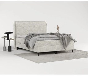 Letto boxspring grigio chiaro con contenitore 200x200 cm Melba - Maison de Rêve
